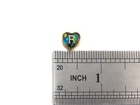 New Trendy Abalone Gold Heart Beads, A-Z 26 Initials Letter Space Beads, Initial Letter Charm, 7x9x10mm,sku#G421