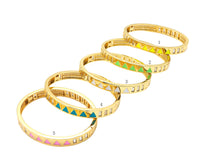 Colorful Enamel Triangle Patten Bracelet, Sku#X206