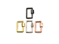 Rectangular Carabiner Clasp, Screw Clasp, Gold/Silver/Rose Gold/Gunmetal Clasp, 15x21mm, sku#H246