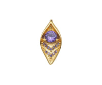 Gold Filled Violet CZ Micro Pave Oval Shape Pendant, 14K Gold Filled Charm, Necklace Bracelet Charm Pendant,9x19mm,Sku#CP35
