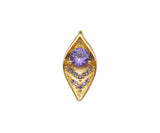 Gold Filled Violet CZ Micro Pave Oval Shape Pendant, 14K Gold Filled Charm, Necklace Bracelet Charm Pendant,9x19mm,Sku#CP35