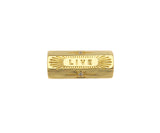 Gold Live Word North Star Hexagon Tube, Sku#Y414 Bestbeads&Beyond