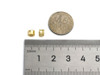 2pc/10pcs 18K Gold High Polished Drum Space Bead, Cylinder Beads, Men's Jewelry Findings, Bracelet Beads,3x5mm, sku#Y319