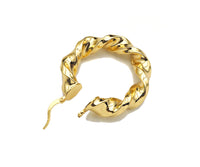 Gold Twisted Hoop Earrings, Statement Hoops, sku#J297