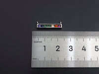 Colorful CZ Micro Pave Rainbow Necklace Bar Pendant, Cubic Zirconia Necklace Connector Link, 6x20mm,sku#Z1021