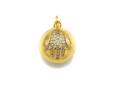 CZ Micro Pave 3D Round Ball Pendant/Charm,Hamsa Hand Heart Elephant Butterfly CZ Charm, Necklace Bracelet Charm Pendant,14x17mm, Sku#LK201