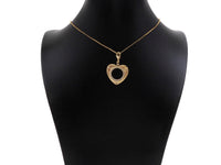 CZ Micro Pave Round Hollow Out Heart Pendant/Charm, Bracelet Necklace CZ Heart Pendant Charm, Silver/Gold Tone,25x24mm,Sku#L459