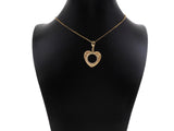 CZ Micro Pave Round Hollow Out Heart Pendant/Charm, Bracelet Necklace CZ Heart Pendant Charm, Silver/Gold Tone,25x24mm,Sku#L459