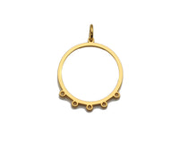 18K Gold Round Ring Shaped Pendant/Charm, Gold Ring Cubic Zirconia Pendant Charm,Earring Necklace Bracelet making findings, 18x21mm,sku#Y320