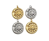 CZ Micro Pave Sunflower SUN Cresent Moon Pendant/Charm,Sku#L402