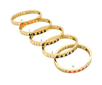 Colorful Enamel Triangle Patten Bracelet, Sku#X206