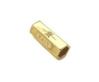 Gold Live Word North Star Hexagon Tube, Sku#Y414 Bestbeads&Beyond