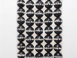 6mm/8mm/10mm/12mm Round Black Onyx with rhinestone inlaid, Natural Gemstone Beads, 15.5inch Full strand, SKU#V18