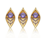 Gold Filled Violet CZ Micro Pave Oval Shape Pendant, 14K Gold Filled Charm, Necklace Bracelet Charm Pendant,9x19mm,Sku#CP35