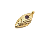 Gold Filled Violet CZ Micro Pave Oval Shape Pendant, 14K Gold Filled Charm, Necklace Bracelet Charm Pendant,9x19mm,Sku#CP35