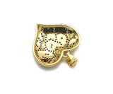Red Black White Enamel Heart Shape Pendant with Gold Finish, Enamel Heart, Colorful Enamel Heart, 23x22mm, Sku#LK163