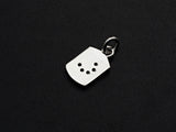 Clear CZ Micro Pave Moon Tag Pendant/Charm, Cresent Moon Cubic Zirconia Pendant, Silver Tone, 8x14mm,Sku#Z799