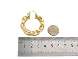 Gold Twisted Hoop Earrings, Statement Hoops, sku#J297
