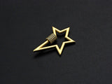 Matte Gold Clear CZ Micro pave Star Shape Clasp, CZ Pave Clasp, Matte Light Gold Carabiner Clasp, 21x32mm, sku#H201