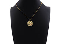 CZ Micro Pave Sunflower SUN Cresent Moon Pendant/Charm,Sku#L402