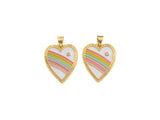 Enamel Colorful Rainbow Heart Shape Pendant,CZ Micro Pave Oil Drop pendant,Enamel pendant,Enamel Jewelry, 19x23mm,sku#F1070