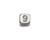 Arabic Number Beads, CZ Pave Dice Large Hole Spacer Beads, Birthday Beads, Initial beads, Number Beads, 8.5mm,sku#Z721/722