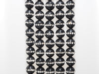 6mm/8mm/10mm/12mm Round Black Onyx with rhinestone inlaid, Natural Gemstone Beads, 15.5inch Full strand, SKU#V18