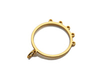 18K Gold Round Ring Shaped Pendant/Charm, Gold Ring Cubic Zirconia Pendant Charm,Earring Necklace Bracelet making findings, 18x21mm,sku#Y320