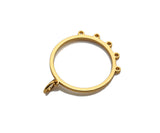 18K Gold Round Ring Shaped Pendant/Charm, Gold Ring Cubic Zirconia Pendant Charm,Earring Necklace Bracelet making findings, 18x21mm,sku#Y320