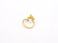 Butterfly Shape Adjustable Ring,18K Gold Filled Open Ring, Butterfly Ring, 20mm,Sku#X246