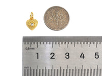 CZ Micro Pave Evil Eye On Heart Pendant/Charm, Bracelet Necklace Cubic Zirconia  Heart Pendant Charm, Silver/Gold Tone,9x10mm,sku#Z1255C