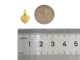 CZ Micro Pave Evil Eye On Heart Pendant/Charm, Bracelet Necklace Cubic Zirconia  Heart Pendant Charm, Silver/Gold Tone,9x10mm,sku#Z1255C