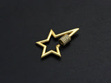 Matte Gold Clear CZ Micro pave Star Shape Clasp, CZ Pave Clasp, Matte Light Gold Carabiner Clasp, 21x32mm, sku#H201