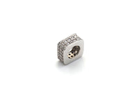 CZ Pave Big Hole beads, Cubic Zirconia Square Shape Spacer Beads, European Large hole Bead, 3.8x8mm, sku#Z877