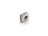 CZ Pave Big Hole beads, Cubic Zirconia Square Shape Spacer Beads, European Large hole Bead, 3.8x8mm, sku#Z877
