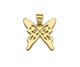 18K Gold Silver Butterfly Charms, Dainty Charms, Butterfly Pendant, Butterfly Necklace Charms, 17mm, Sku#F1298