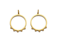18K Gold Round Ring Shaped Pendant/Charm, Gold Ring Cubic Zirconia Pendant Charm,Earring Necklace Bracelet making findings, 18x21mm,sku#Y320