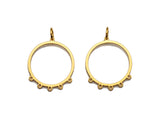 18K Gold Round Ring Shaped Pendant/Charm, Gold Ring Cubic Zirconia Pendant Charm,Earring Necklace Bracelet making findings, 18x21mm,sku#Y320