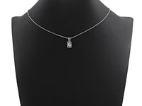 Clear CZ Micro Pave Moon Tag Pendant/Charm, Cresent Moon Cubic Zirconia Pendant, Silver Tone, 8x14mm,Sku#Z799