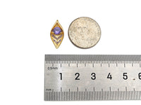 Gold Filled Violet CZ Micro Pave Oval Shape Pendant, 14K Gold Filled Charm, Necklace Bracelet Charm Pendant,9x19mm,Sku#CP35