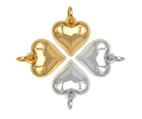 Gold silver Puffy Heart charm, sku#L377