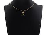 CZ Micro Pave Moon with North Star Pendant, Cubic Zirconia Pave Pendant/Charm, Necklace Pave Pendant, 13x17mm, sku#Z829