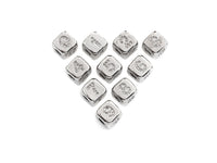 Arabic Number Beads, CZ Pave Dice Large Hole Spacer Beads, Birthday Beads, Initial beads, Number Beads, 8.5mm,sku#Z721/722