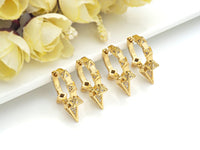 CZ Spike Huggie Earrings, Sku#J306
