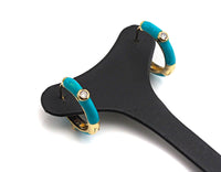Colorful Enamel Round Latch Back Earrings, Sku#J158