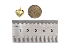 Gold silver Puffy Heart charm, sku#L377