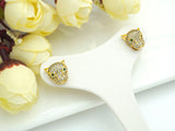 CZ Micro Pave Leopard earrings, Leopard stud earrings, Panther gold earrings, trendy earrings, 11mm, sku#J282