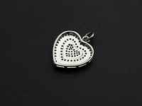 CZ Micro Pave Circled Heart Shaped Pendant/Charm, Heart Cubic Zirconia Pendant Charm, 15x22mm,sku#FH21