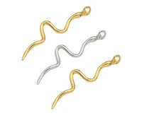 Dianty Snake Shape Pendant/Charm, Bracelet Necklace Cubic Snake Pendant Charm, Silver/Gold Tone,10x40mm,Sku#Z1256