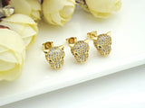 CZ Micro Pave Leopard earrings, Leopard stud earrings, Panther gold earrings, trendy earrings, 11mm, sku#J282